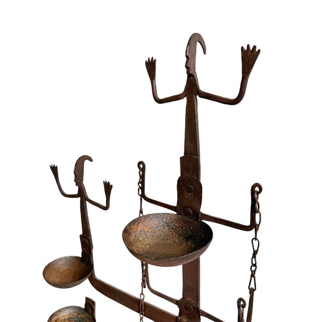 Tribal Antique Old Dogon African Iron Candle Stand For Sale - Image 3 of 5