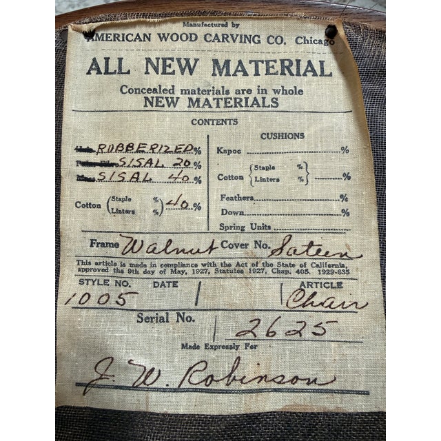 American Wood Carving Company Needlepoint Sitting Chair, Vintage For Sale In San Francisco - Image 6 of 12