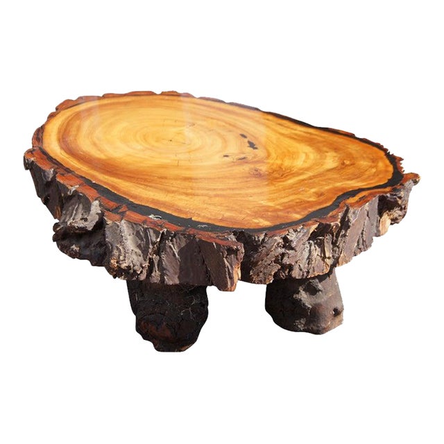 5ft Live Edge Redwood Coffee Table For Sale