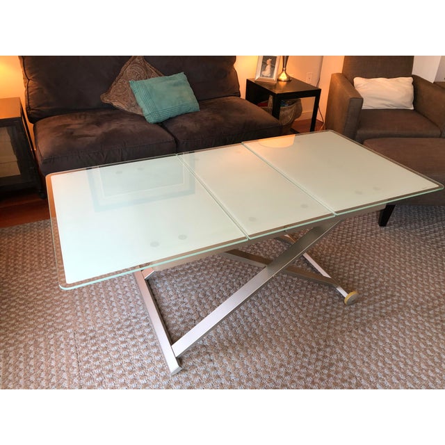 Italian Modern Adjustable Extendable Glass Coffee/Dining Table Chairish