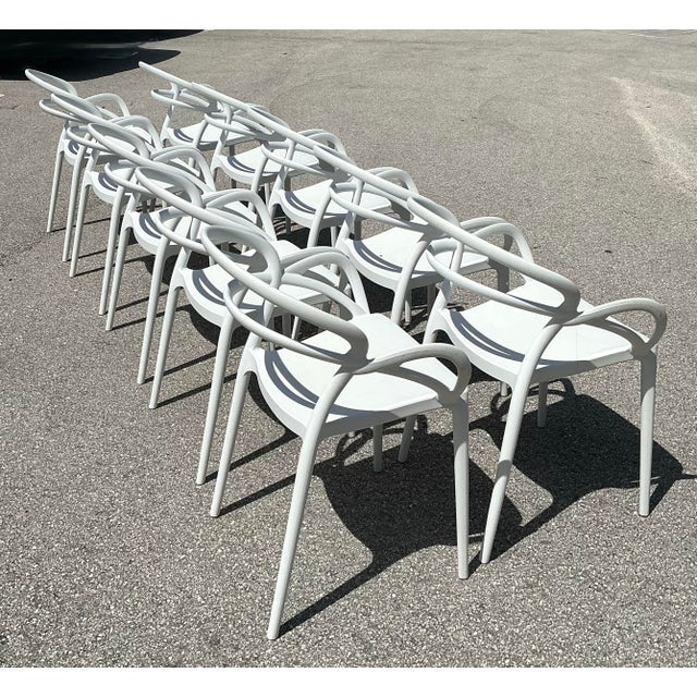 Plastic Vintage Set of 10 Mila Stacking Chairs by Siesta For Sale - Image 7 of 10