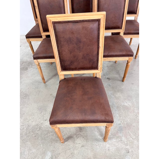 Vintage French Louis XVI Dining Chairs – Set of 6 For Sale - Image 4 of 7