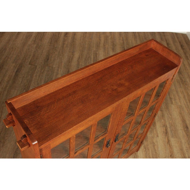 Mission Stickley Mission Collection Oak Two Door Bookcase For Sale - Image 3 of 18