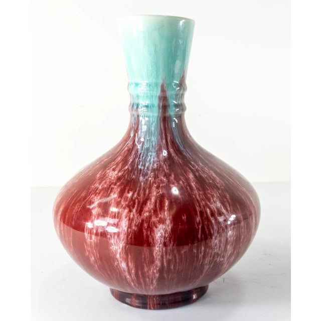 French 19th Century Belgian French Style Red Flambe Decorative Vase by Boch Freres For Sale - Image 3 of 10