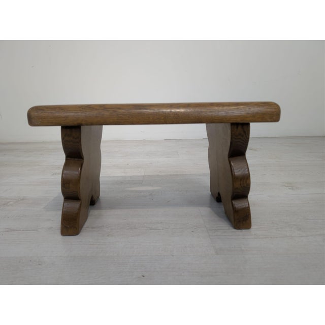 Brown Rustic Wooden Stool with Handle, 1962 For Sale - Image 8 of 10