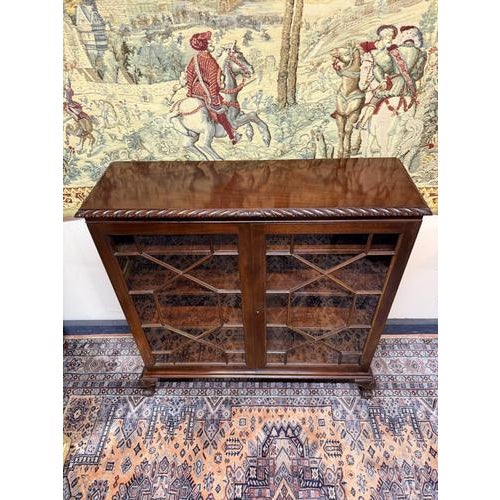 Edwardian Style Display Cabinet in Glazed Mahogany For Sale - Image 6 of 7