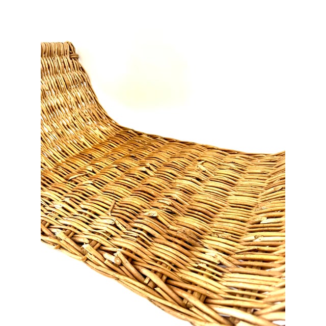 Vintage Woven Wicker Log Basket With Wrapped Handle For Sale - Image 11 of 15