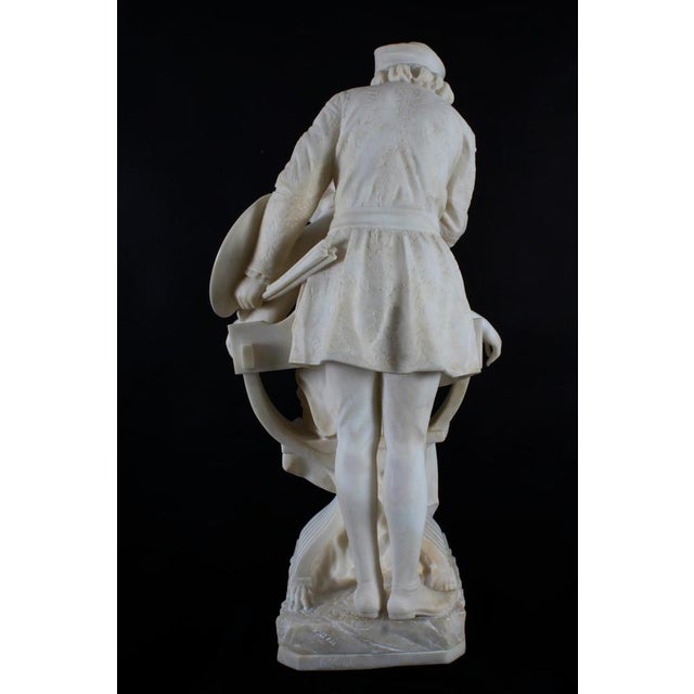 P. Emilio Fiaschi, The Artist's Muse, 19th Century, Large Alabaster Sculpture For Sale - Image 11 of 18