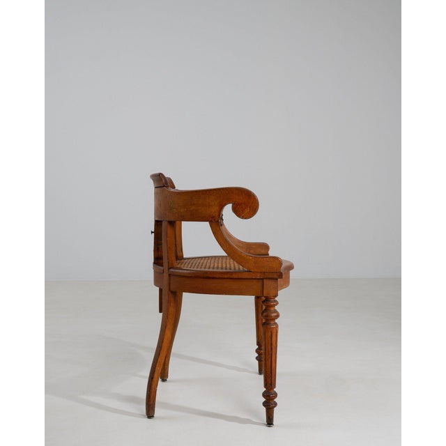 Wood Mid 20th Century France Louis XVI Brown Wood Armchair For Sale - Image 7 of 11