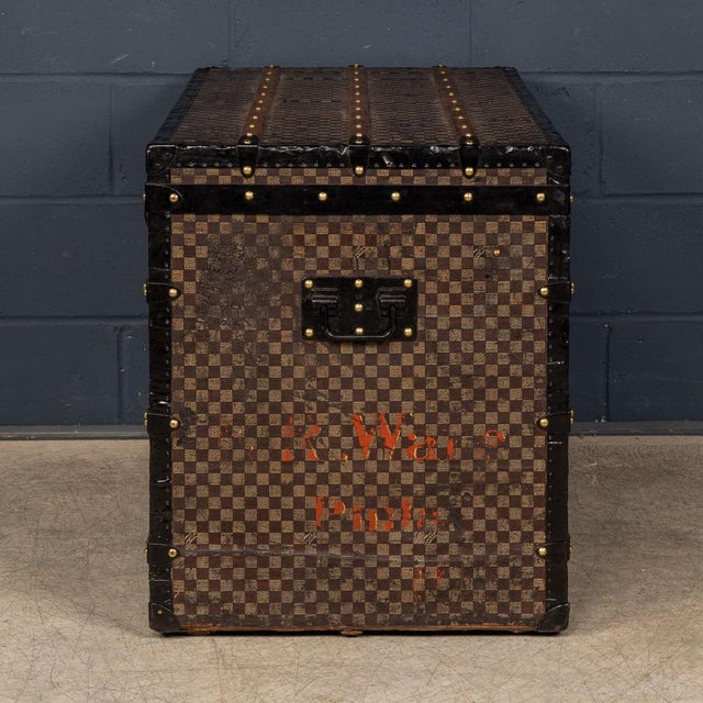 Louis Vuitton Antique Malle Haute Trunk in Damier Canvas by Louis Vuitton for Louis Vuitton, France, 1900s For Sale - Image 4 of 18
