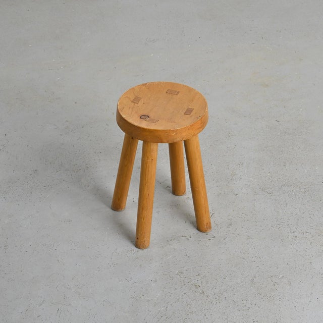 1960s Stool attributed to Charlotte Perriand for Les Arcs, 1960s For Sale - Image 5 of 9