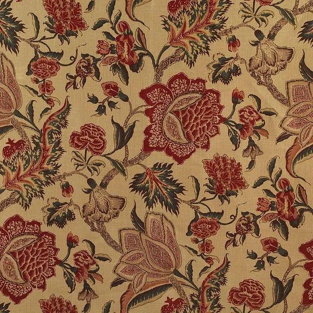 Sample- Schumacher Ceylon Floral Vine Fabric in Document For Sale