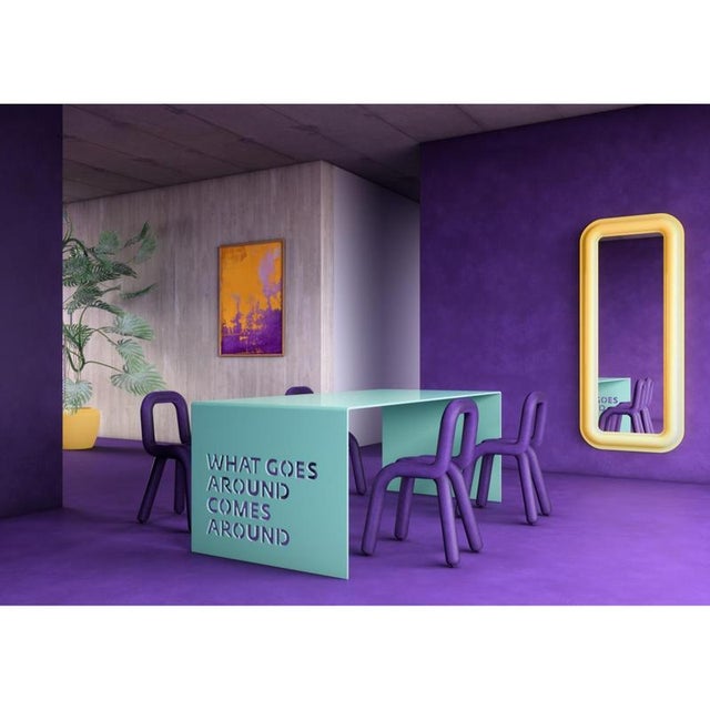 Metal Plex Rectangular Dining Table in Powder-Coated Aluminum by Altreforme For Sale - Image 7 of 12