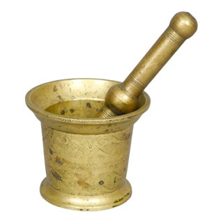Antique Brass Pharmacy Pestle and Mortar For Sale