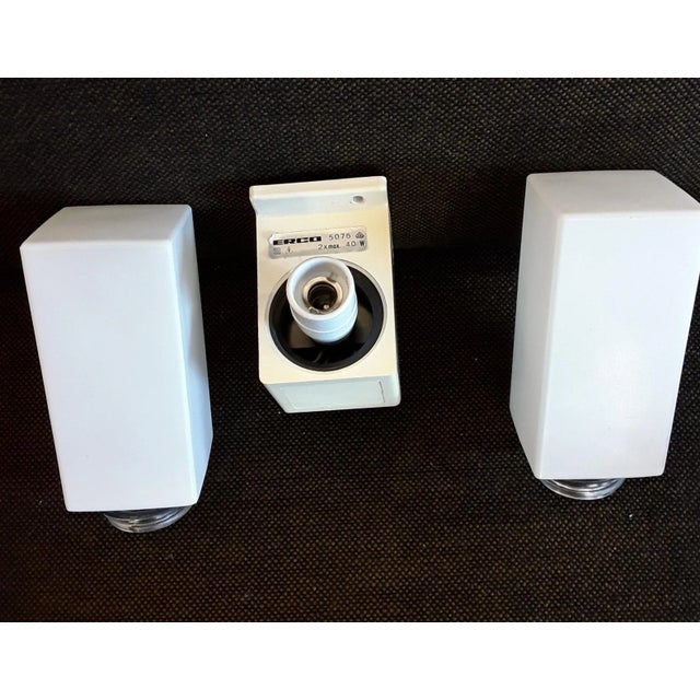 1970s Vintage 2-Bulb Wall Lamp with Glass Shade, 1970s For Sale - Image 5 of 6