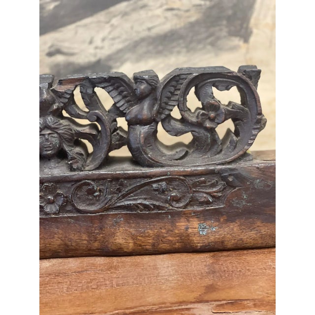 Art Deco 1970s Antique Wood Carving with Female Figurines Mermaid Motif For Sale - Image 3 of 9