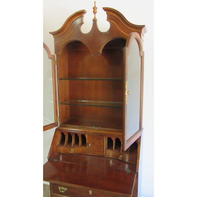 1980s Henredon Folio Ten Secretary Desk Bookcase Mahogany For Sale - Image 6 of 8