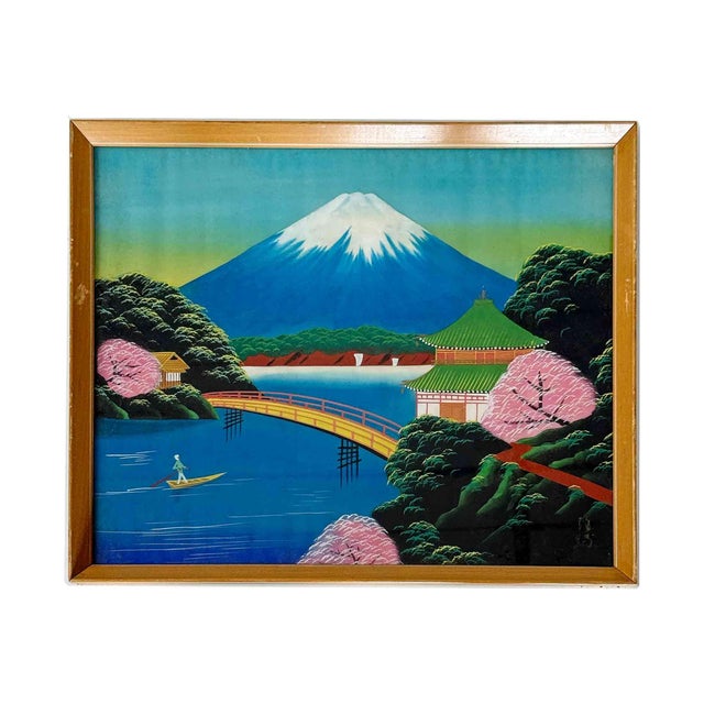 Paint Vintage Japanese Landscapes Reproduction Prints - A Pair For Sale - Image 7 of 8