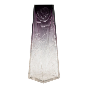 Early 20th Century Ludwig Moser Amethyst to Clear Cut Crystal Floral Vase