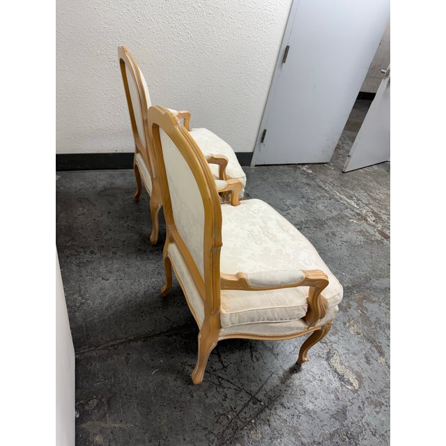 Wood Sofa in S.r.l. Vintage Italian Louis XV Style Fauteuil Armchairs, Pair For Sale - Image 7 of 12