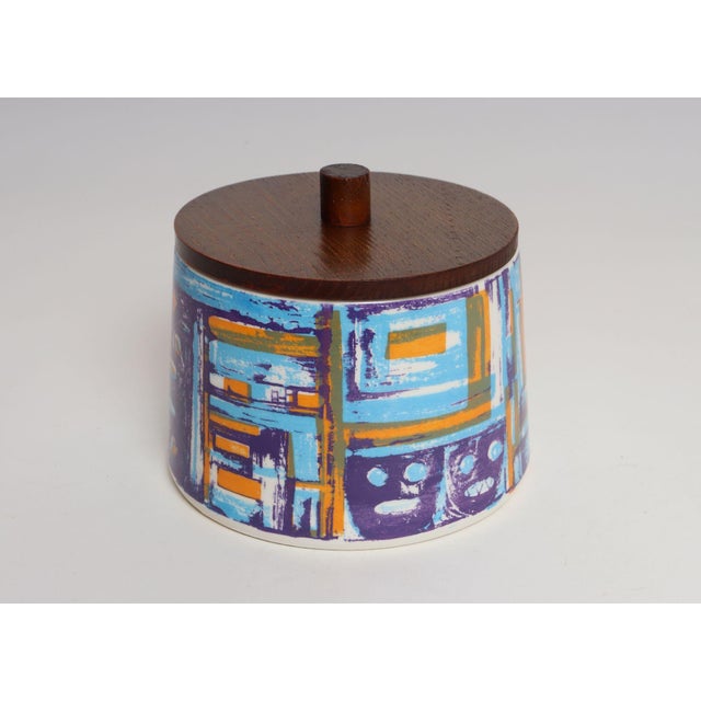 Mid-Century Modern Vintage Elfi Stadler for Schramberg Faience Ceramic Lidded Jar / Canister / Box For Sale - Image 3 of 17