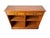 Compact English bookcase in yew wood with two drawers and open shelving. Classic design with brass handles and a warm,...
