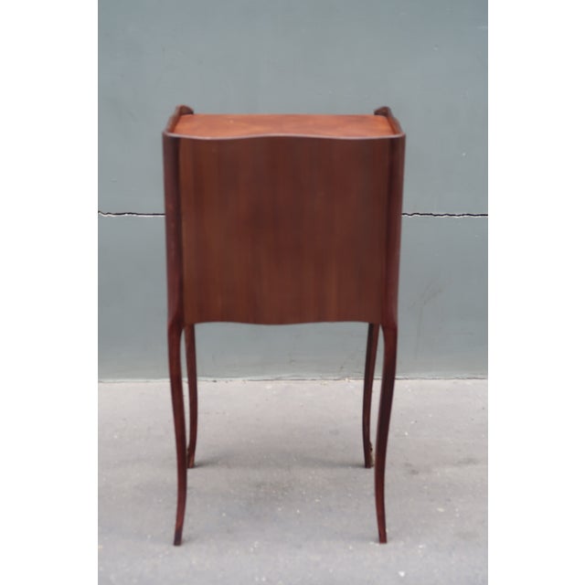 Brown 1940s French Louis XV Style Side Table / Nightstand. For Sale - Image 8 of 9