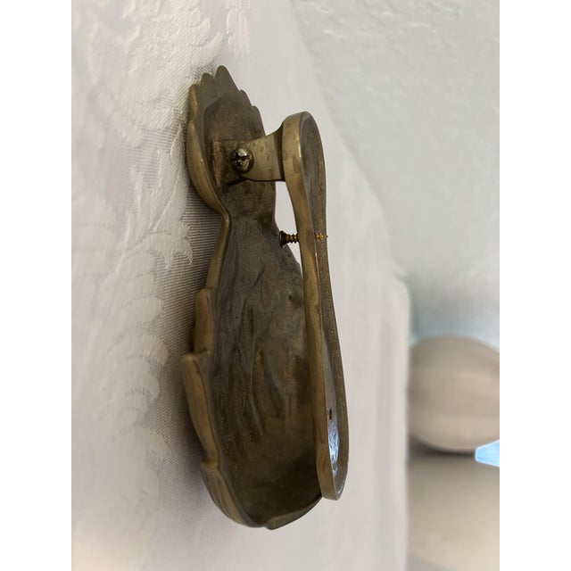 1970s Solid Brass Pineapple Door Knocker For Sale - Image 4 of 4