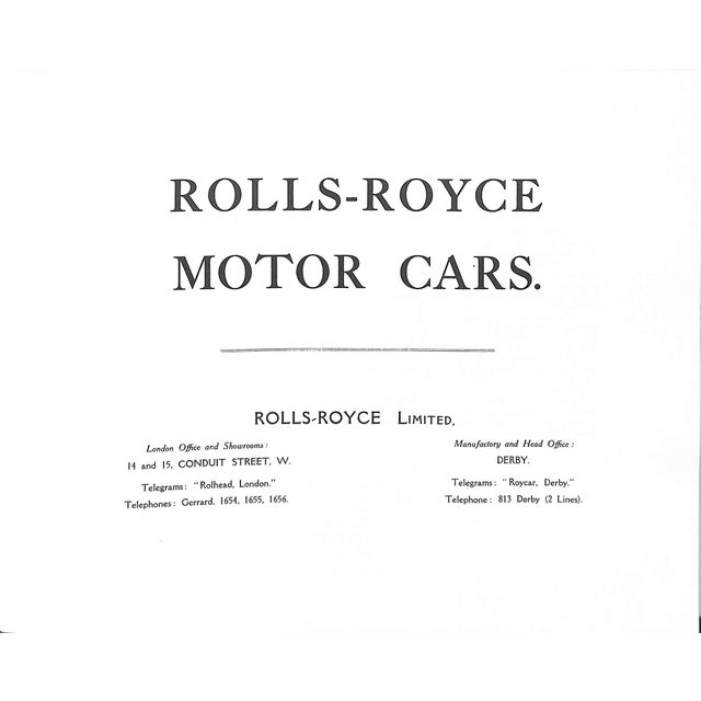 Traditional "Rolls-Royce Catalogue 1910/11" Book 1973 For Sale - Image 3 of 11