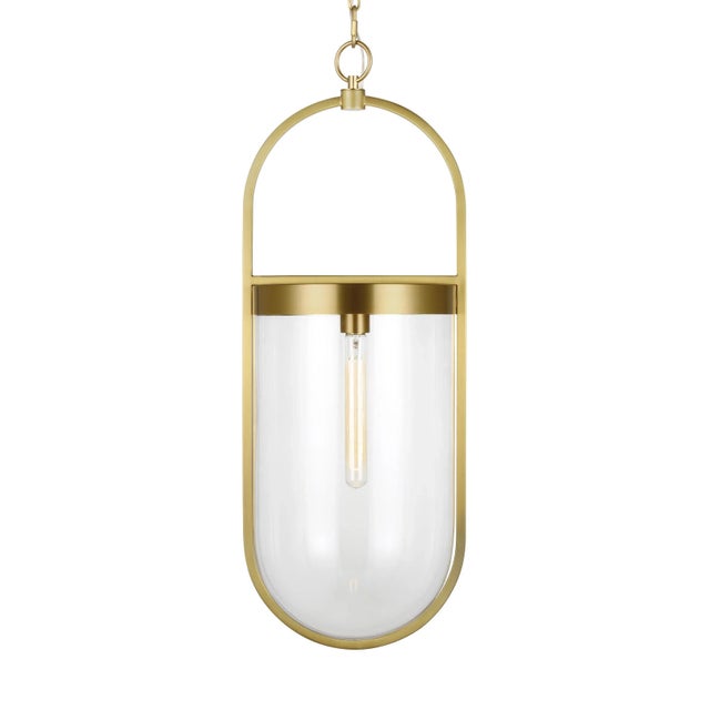 The Blaine one light indoor pendant in burnished brass Chapman & Myers is a simple modern interpretation of a classic...