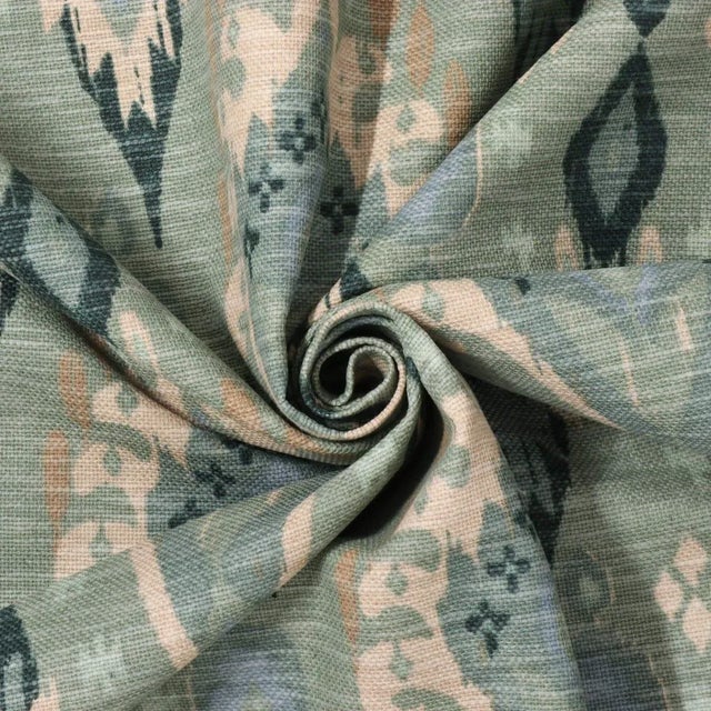 Iliv Boho Sage Ikat Fabric - Sample For Sale In Detroit - Image 6 of 6