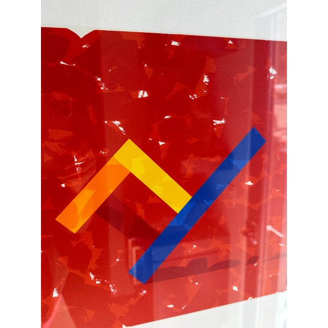 Mid-Century Modern Per Arnoldi Red Chair Silk Screen For Sale - Image 3 of 8