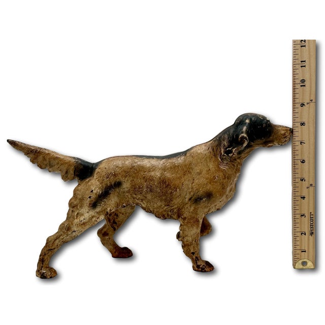 Large Vintage 1930s Hubley Manufacturing Co. Cast Iron Setter Hunting Dog Doorstop For Sale - Image 18 of 18