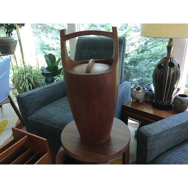 Mid-Century Modern 1960s Large Jens Quistgaard for Dansk Midcentury Teak Ice Bucket For Sale - Image 3 of 13
