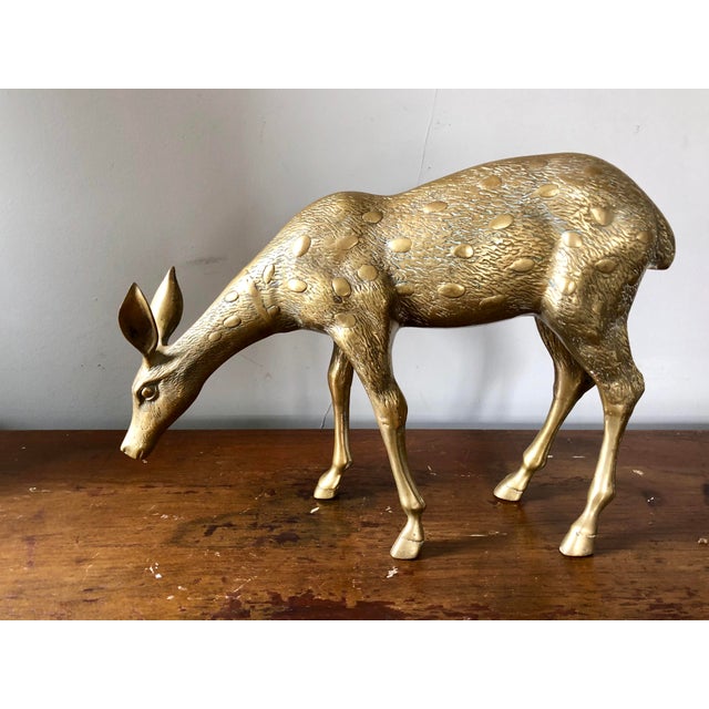 Large Brass Deer a Pair Chairish