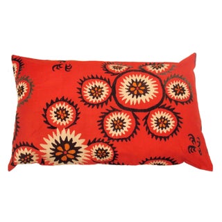 Uzbek Bridal Suzani Floral Pillow Sham For Sale