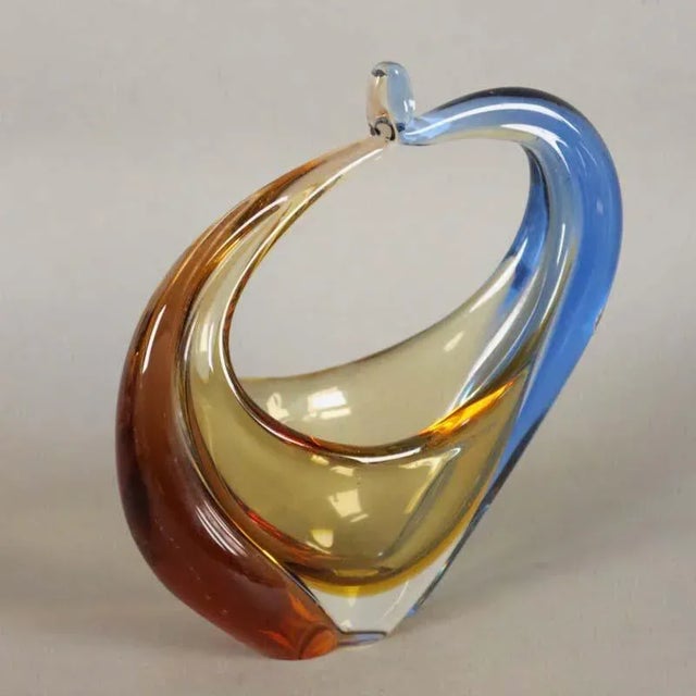 Boho Chic Bohemian Glass Vase by Hana Machovska for Mstisov Glassworks, 1950s For Sale - Image 3 of 6