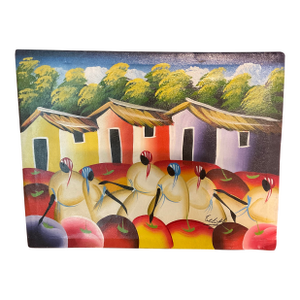 Bright & Bold Mid Century Hatian Folk Art Painting
