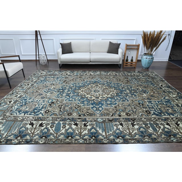 Persian 1970s Vintage Persian Handmade Wool Cotton Area Rug For Sale - Image 3 of 11