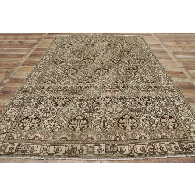 Taupe Antique Persian Bakhtiari Rug - 06'05 X 09'07 For Sale - Image 8 of 10
