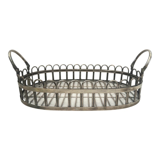 Vintage Godinger Silver Scalloped Edge Tray For Sale