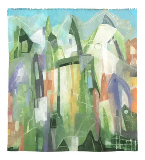 "Green Valley" Contemporary Abstract Acrylic Painting by Maria C. Bernhardsson