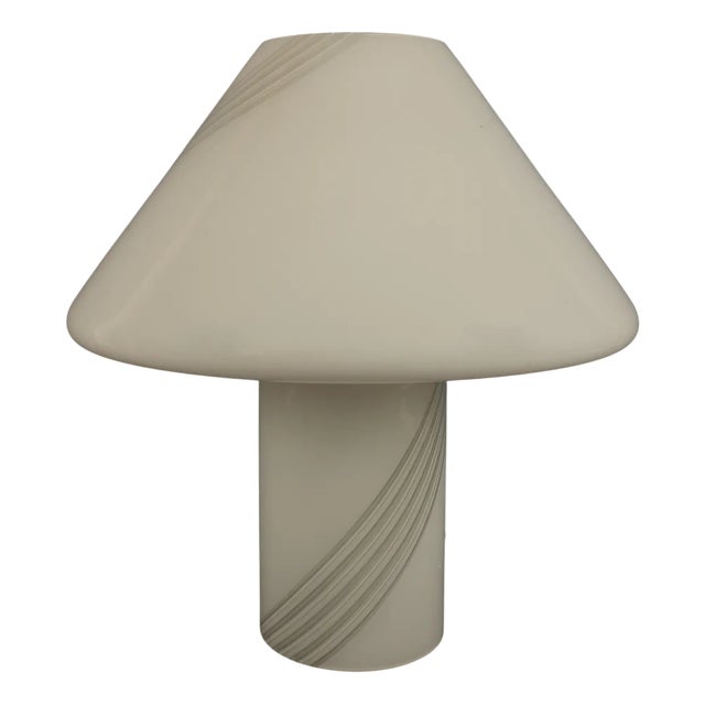 Modern Striped Opal Murano Glass Mushroom Lamp, 1970s For Sale