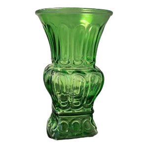 Vintage Art Deco Grecian Roman Green Glass Vase