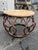 Vintage Round Wood & Metal Coffee Table For Sale - Image 4 of 6