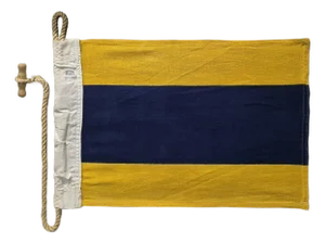 Nautical Signal Flag of Letter "D" in Shadowbox Frame