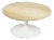 Knoll Mid-Century Modern 30 inch Round Travertine Top Saarinen Coffee Table For Sale