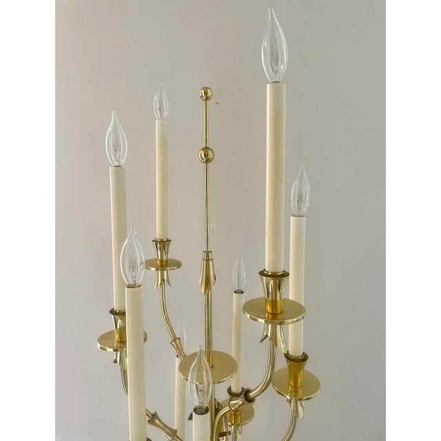 1950s Stilnovo Brass and Marble Candelabra Floor Lamp For Sale In Palm Springs - Image 6 of 10