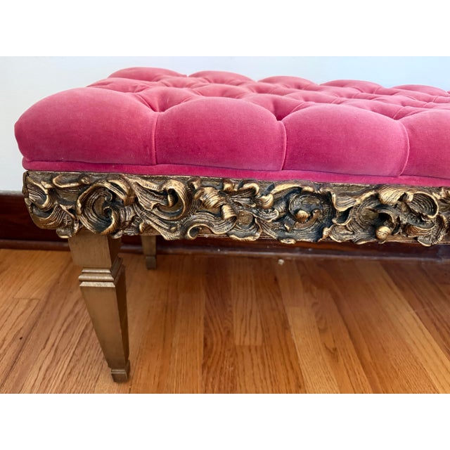 A striking vintage Hollywood Regency Style bench also know as a Dorothy Draper Archlace Design Bed Bench. Mine features a...