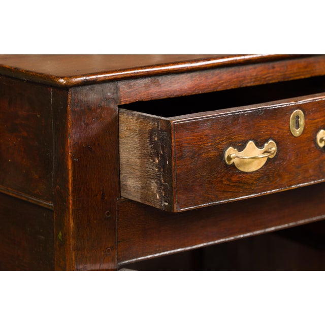 English 19th Century Oak Buffet with Four Drawers and Three Doors For Sale - Image 4 of 12